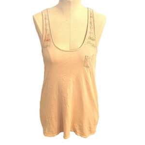 WOMENS American Eagle Soft pink beaded boho tank size small.